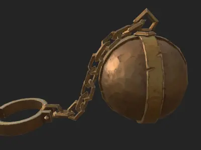 Stylized PBR Prison Ball Low-poly 3D model