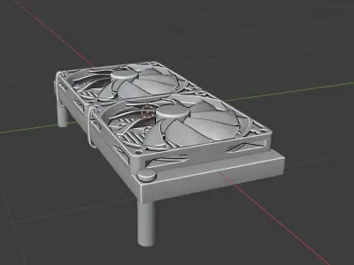 Radiator with fans Free 3D model