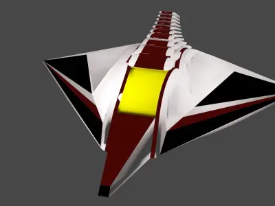 low poly spaceship triangular Free low-poly 3D model