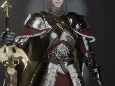 Fantasy Queen Original Character 3D Model Low-poly 3D model