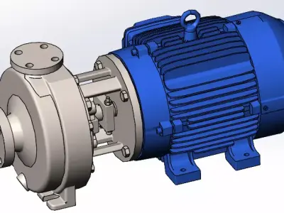 Rotech 1296 series ANSI Pumps 1inch Flanged 3D model