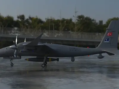 AKINCI Tiha - BAYRAKTAR UAV 3D - low poly model Low-poly 3D model