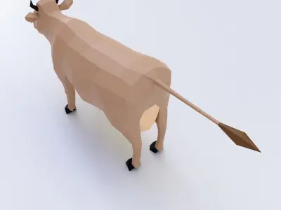 Cow toon 3d model  Low-poly 3D model