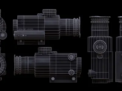 Box Scope 4X24 Zoom Low-poly 3D model