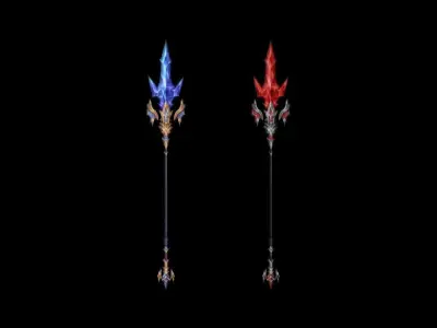 Legendary Spear Low-poly 3D model