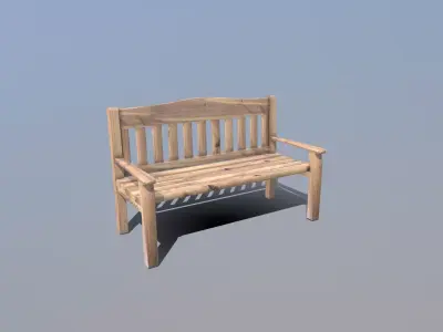 Garden Bench Low-poly 3D model get