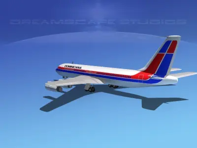 Boeing 707 Air Dominicana 3D model