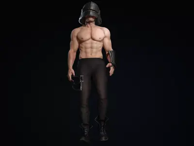 AAA Game Ready SciFi Warrior Fully Rigged and Animated Character Low-poly 3D model