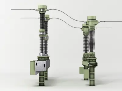 Power Transformer Poles 3D model