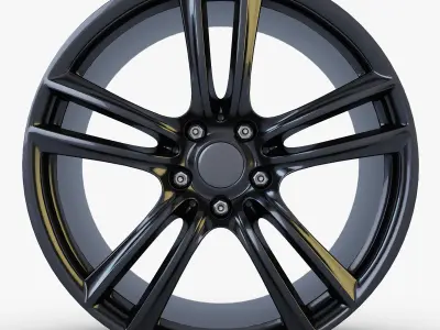 Style 303 wheel black Mid Poly Low-poly 3D model
