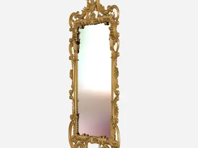 George III rectangular mirror in rococo style by colefax 3D model
