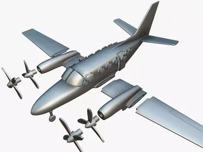 Cessna 441 Conquest II - 3D Printable Model 3D print model