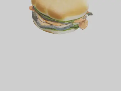 Fish fillet sandwich model Low-poly 3D model