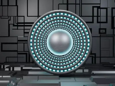 Sci-Fi Cinematic Core - Futuristic Rotating Sphere Engine 3D model