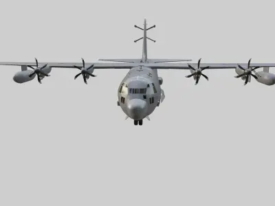 Lockheed Martin EC-130J  - COMMANDO PSYOPS Aircraft - Low-poly 3D model