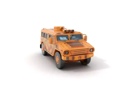 Desert Camouflage Armored Vehicle model pack Low-poly 3D model
