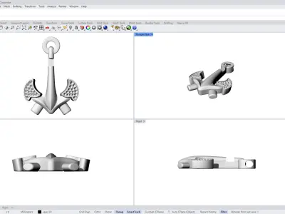 Andalus Anchor Pendant 3D Model for Jewelry Production 3D print model