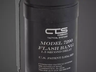 Flashbang grenade Low-poly 3D model