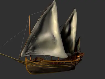 chebec algerian war fishing ship 3D model