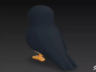 Cartoon Plush Swallow Low-poly 3D model