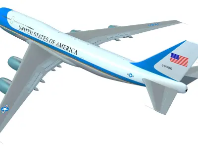  Air Force One Aerial Scene 3D model