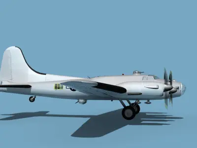 Boeing B-38A Flying Fortress II HP V00 Bare metal 3D model