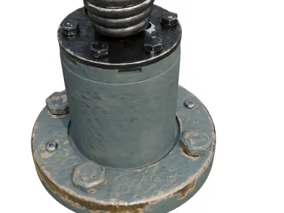 AS3900 Military Whip Antenna Spring Base Low-poly 3D model