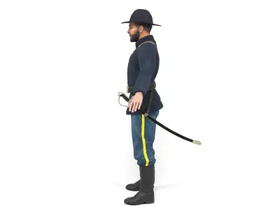 Union Officer Low-poly 3D model