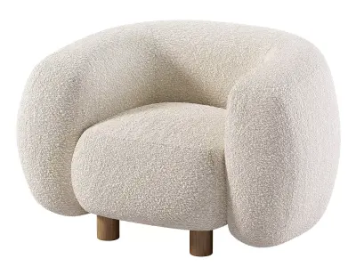 Londy Cozy Ivory Chair Free 3D model