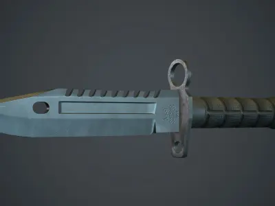 Black M9 Bayonet Knife PBR Game Ready Low-poly 3D model
