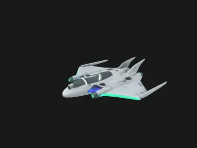 Nebula VX7 Stellar Fighter Sci Fi Aircraft 3D Model Low-poly 3D model