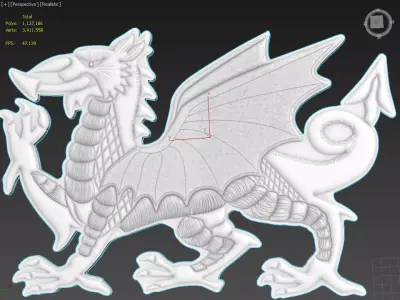 Dragon v4 Suitable for embossing Hot Foil Technique 3D model