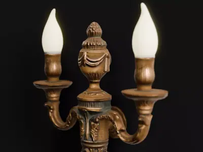 Ornate Vintage Wall Sconce Free low-poly 3D model