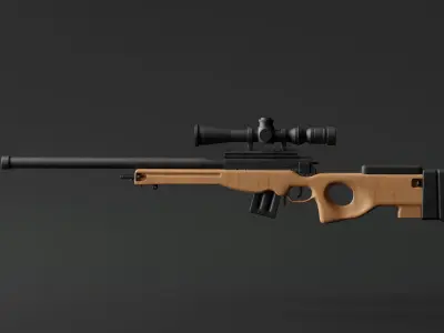 Sniper Rifle Low-poly 3D model