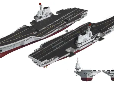 Shandong Chinese aircraft carrier   002 aircraft carrier Navy 3D model