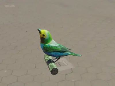 bird flying Low-poly 3D model