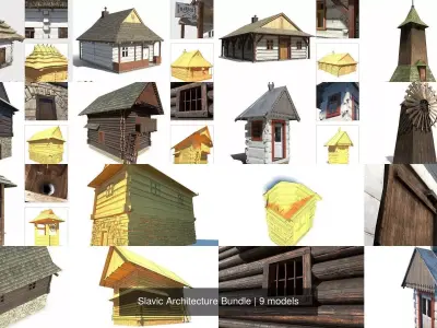 Slavic Architecture Bundle 3D Model Collection