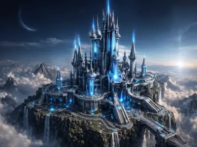 Futuristic Sci-Fi Citadel Tower 3D Model 3D model