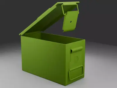 Military Ammunition Realistic Rusty Metal Ammo Box Game Asset Low-poly 3D model