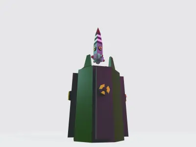 Nuke missile with silo Free low-poly 3D model