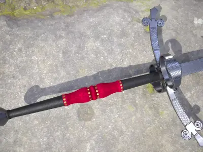 Classic German Zweihander circa 1600  Game Ready 3D Model Low-poly 3D model