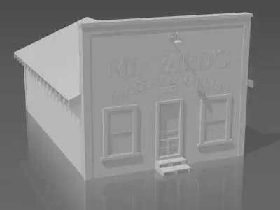 Minyards Grocery and Market ca 1932 HO Scale Railroad 3D model