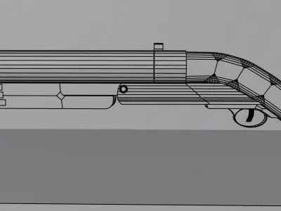 shotgun gun with lights Free low-poly 3D model