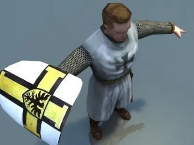 Crusader Knight Low-poly 3D model