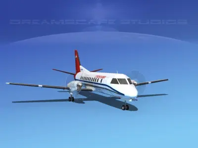 SAAB SF340 Crossair 3D model