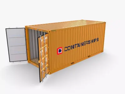 20ft Shipping Container Containerships 3D model