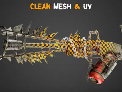 35 Post Apocalyptic Guns with 4K Texture Low-poly 3D model