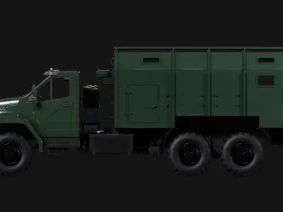 Ural Truck Low-poly 3D model