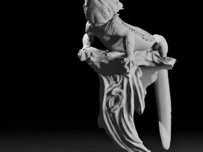 Bearded Dragon Ring - Reptile Pet Ring - 3D Print Jewelry 3D print model