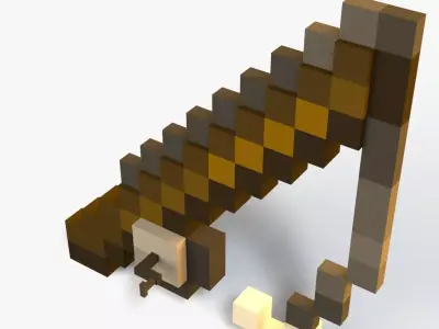 Minecraft Fishing Rod Low-poly 3D model